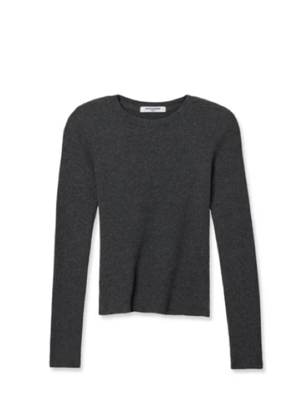 NWT Perfect White Tee Charcoal Gray Crewneck Long Sleeve Sweater